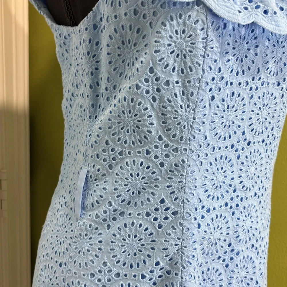 Lilly Pulitzer Ryann Eyelet Shift Dress Frenchie Blue Kaleidoscope NWT S… - Picture 8 of 14